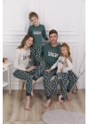 Let It Snow Koyu Haki Erkek Çocuk Pijama Takımı