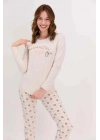 Kadın Uzun Kol Namastay Yazılı Pijama Takımı (anne Kız Takım Yapılabilir Fiyatlar Farklıdır)