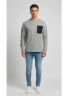 Gri Uzun Kollu Erkek Tshirt