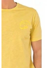 6079 Erkek Kısa Kollu Bisiklet Yaka Pijama Takım-Sarı