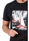 6039 Erkek Kısa Kollu Şortlu Pijama Takım-Siyah