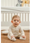 Organik Lotus Desenli Unisex Bebek Tulum