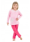 Pembe Fuşya Uzun Kol Kız Çocuk Pijama 2766-V2