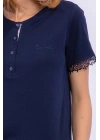 Yaprak Desenli Lacivert Kadın Homewear