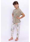 Find Beauty Kahverengi Kız Çocuk Pijama Takımı