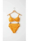 Bonie Dolgulu Straplez Yüksek Bel Bikini Takım