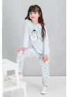 Winter Snowman Mavimelanj Kız Çocuk Pijama Takımı