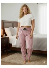 Fransız Kadife Battal Beden Lastikli Bel Pijama Altı