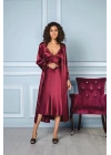 Saten Altılı Gelin Çeyiz Seti - 6960 Bordo