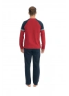18831 Erkek Bordo Uzun Kollu Yuvarlak Yaka Penye Süprem Pijama Takım
