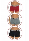 U.s Polo Assn. 80533 Erkek Pamuklu 3lü Boxer-Bordo&Siyah&Antrasitmelanj