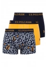 U.S. POLO ASSN. - Erkek Sarı - Baskılı- Lacivert 3 lü Boxer Z.8.0.ET.4.A.G9.R.7.P