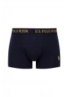 U.S. POLO ASSN. - Erkek Sarı - Baskılı- Lacivert 3 lü Boxer Z.8.0.ET.4.A.G9.R.7.P