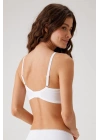 Barcelona Balenli Desteksiz Göğüsü Kavrayan Kalın Askılı Tek Micro Sütyen Beyaz 6104
