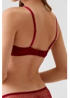 Kadın Bordo 4030 Madrid Balenli Desteksiz Dantelli Sütyen Takım