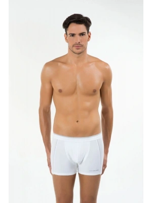 Erkek Beyaz Kısa Paça Koton Modal Külot Madrid Boxer