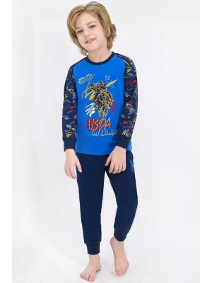 Us710 Erkek Mavi Lisanslı Çocuk Pijama Takımı