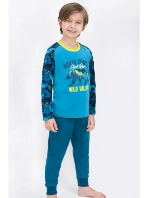 Rolypoly Wild Bear Kamuflaj Açık Petrol Erkek Çocuk Pijama Takımı