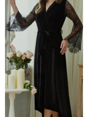 Kadın Siyah Sabahlık 19141-k