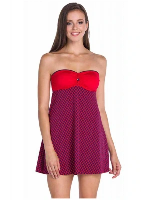 Kırmızı 19511My Straplez Elbiseli Mayo