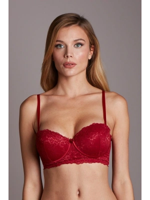 Miss Claire Kadın Bordo 51-880 Dantel Balenli Kapli Büstiyer Sütyen Mıssclaıre-mb119951880
