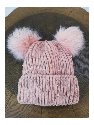 Kadın Çift Ponpon İncili Bere K2725 01 063