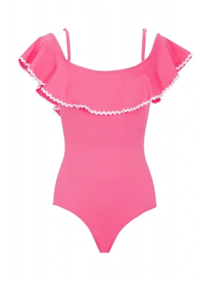 Freya Fırfırlı Straplez Mayo Pembe