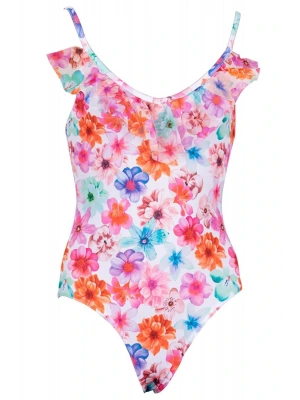 Ashley Costum Kız Çiçekli Mayo - Pembe