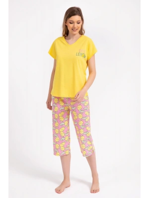 Cute Lemon Sarı Kadın Kapri Takım