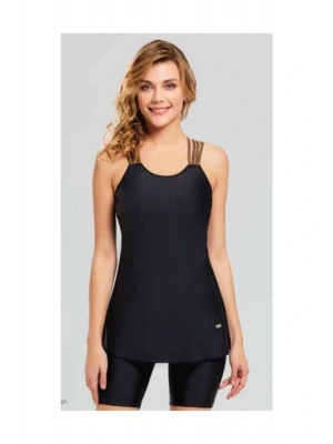 Kadın Sırt Detaylı Şortlu Yüzücü Mayo 3082 Siyah