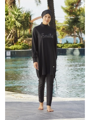 Tasarım Smile Likralı Tam Kapalı Tesettür Mayo 4241