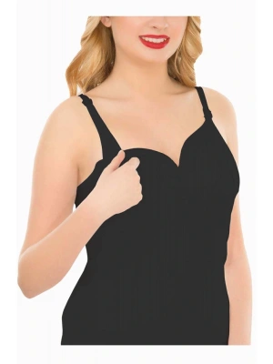 Siyah Kaplı Süngerli Hamile Emzirme Atleti 1288