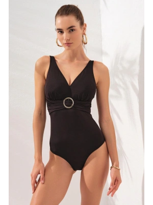 Stella V Yaka Tokalı Korseli Mayo Siyah 231133