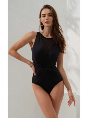 Boris Halter Yaka Tül Detaylı Drapeli Mayo