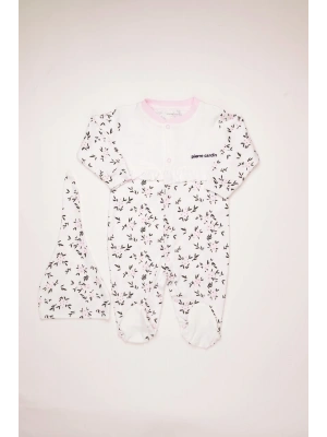 %100 Pamuk Şapkalı Çiçekli Interlok Bebek Tulum 303893