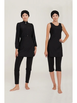 Elvira Yarı Ve Tam Kapalı Tesettür Mayo Set 4453-23 Siyah