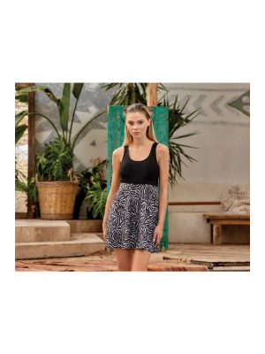 Mayo Sıfır Kol Elbise Mayo Yarı Kapalı