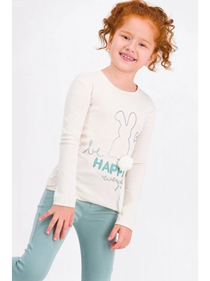 Kız Çocuk Bej Be Happy Everyday Vanilya Pijama Takımı