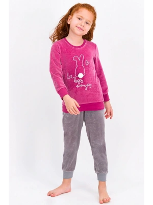 Rolypoly Happy Everyday Pembe Kız Çocuk Kadife Eşofman Takımı