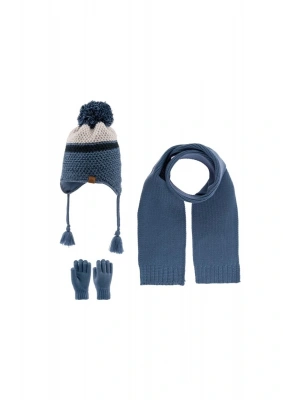 Atkı Bere Eldiven (4-8 Yaş) K22170-12 Mavi Denim