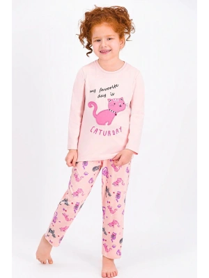 Somon Caturday Kız Çocuk Pijama Takımı