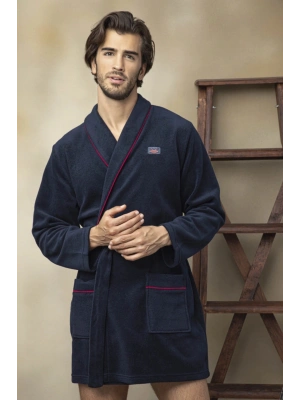 Erkek Polar Tek Rob Lacivert Sabahlık