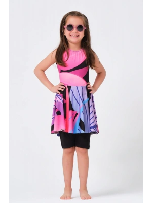 23151 Valon Etekli Sıfır Kol Siyah Çocuk Mayo