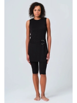 Gümüş Kemer Tokalı Sıfır Kol Yarı Kapalı Mayo