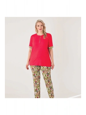 Blu Dream 5030 Kadın Viskon Battal Kısa Kol Pijama Takımı