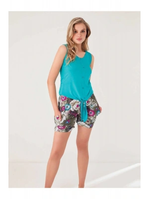 Blu Dream 8035 Kadın Viskon Kısa Kol Şortlu Pijama Takımı