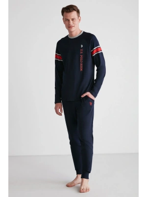 18732 Erkek Lacivert Yuvarlak Yaka Uzun Kollu Pijama Takımı