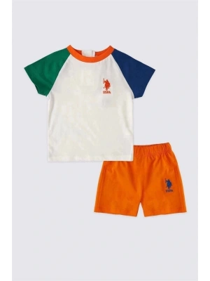 Erkek Bebek 2 Lı Kısa Kol T-shırt Takım - Krem