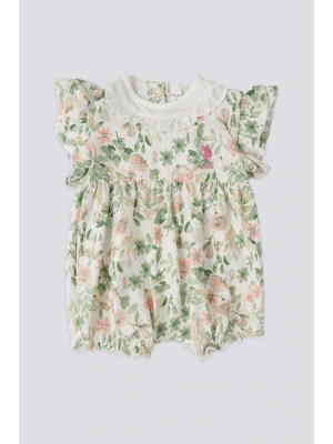 U.S. Polo Assn Lisanslı Leaf Krem Kız  Bebek Tulum