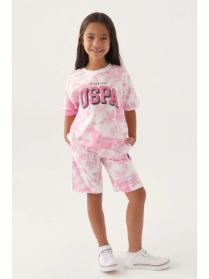 U.S. Polo Assn Lisanslı Batik Mor Kız Çocuk Bermuda Takım